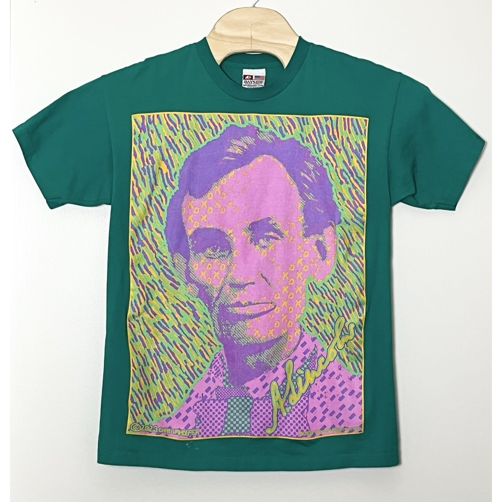 20 Lincoln Apparel T-Shirt Men's Large Green Chris‎ Umhoefer Whimsycore Pop Art